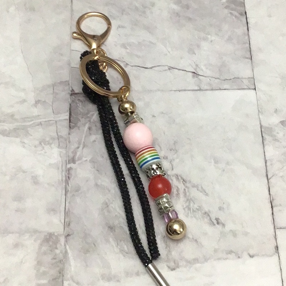 Lack Rhinestone Rope Bag Charm